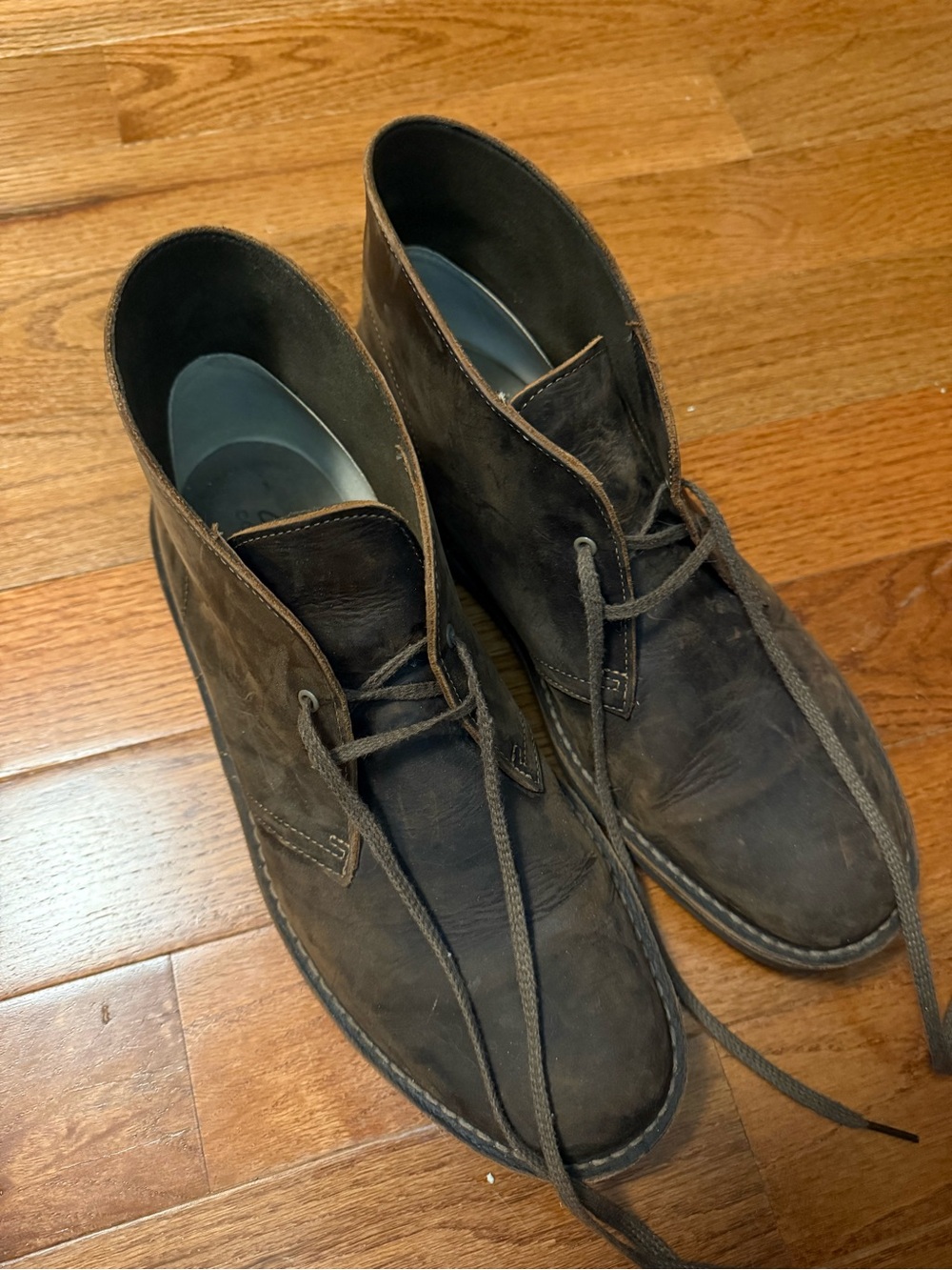 Clarks Brown Leather Chukka Boots Mens 12 Desert Casual Lace Up Shoes